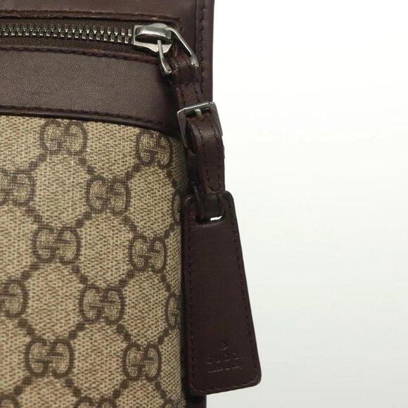 GUCCI GG Supreme Shoulder Bag PVC Beige Silver - Picture 10 of 16